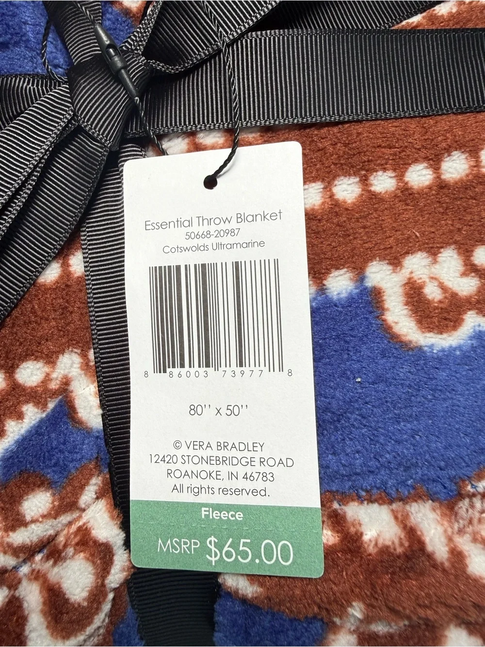 VERA BRADLEY Essential Throw Blanket 80